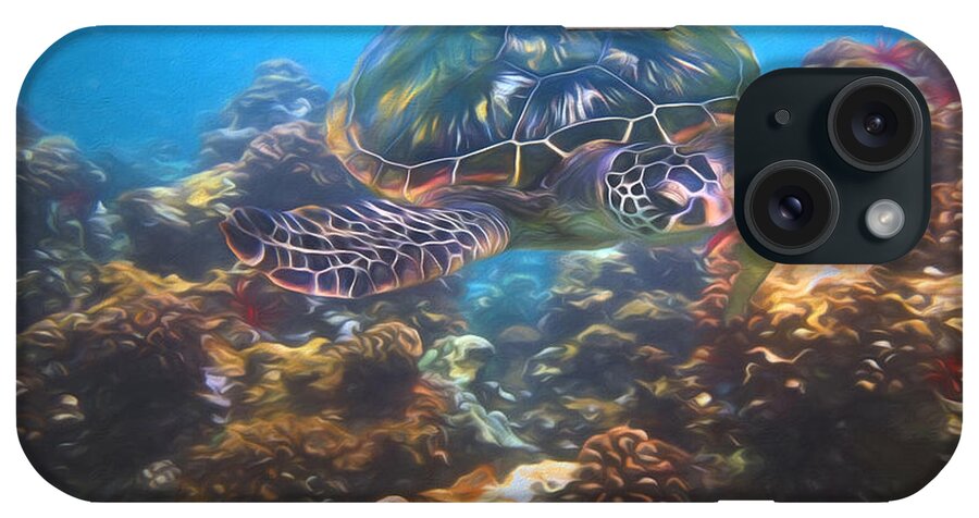 Sea Turtle iPhone Case featuring the photograph Cruising the Reef by Susan Rissi Tregoning