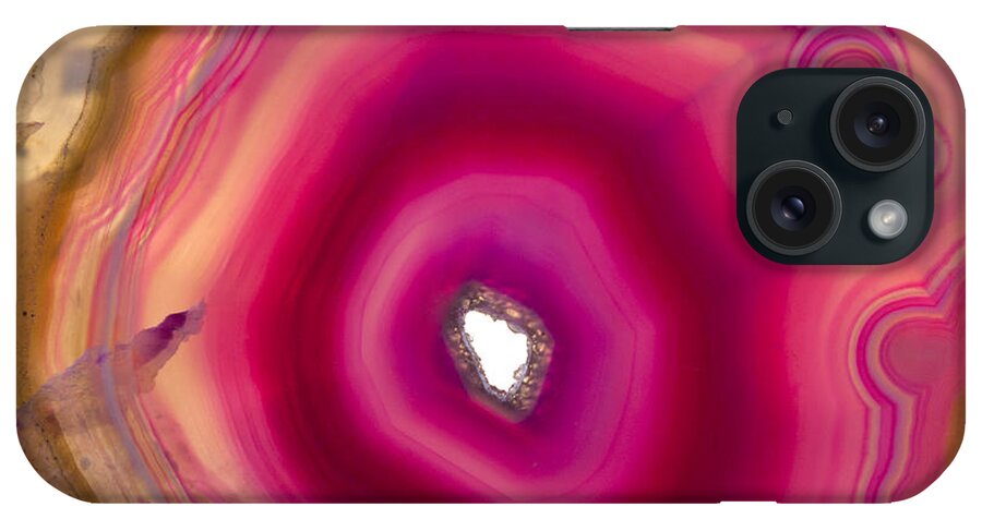 Agate iPhone Case featuring the photograph Crystal Geode - Close-up by Anthony Totah