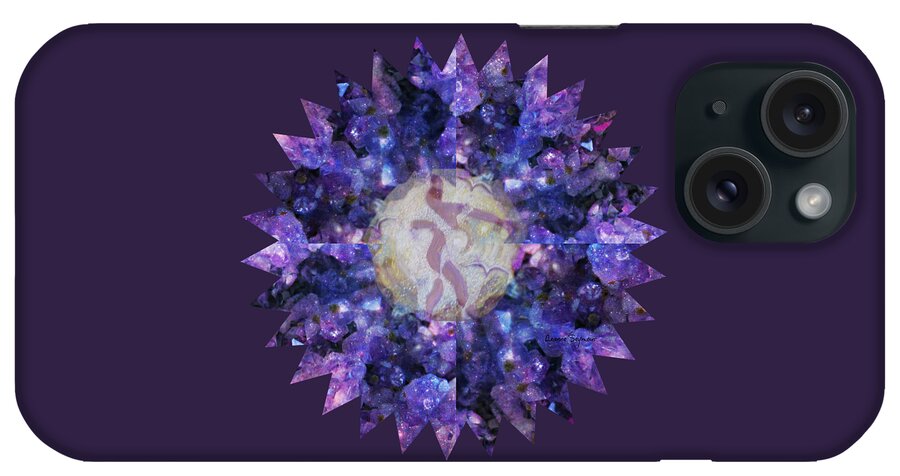 Amethyst iPhone Case featuring the mixed media Crystal Magic Mandala by Leanne Seymour
