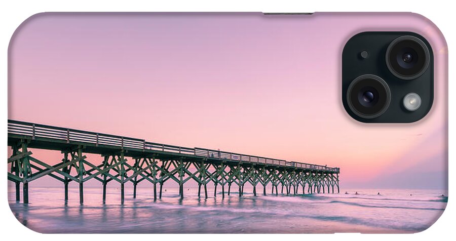 North iPhone Case featuring the photograph Crystal Pier Wrightsville Beach Sunset Panorama by Ranjay Mitra