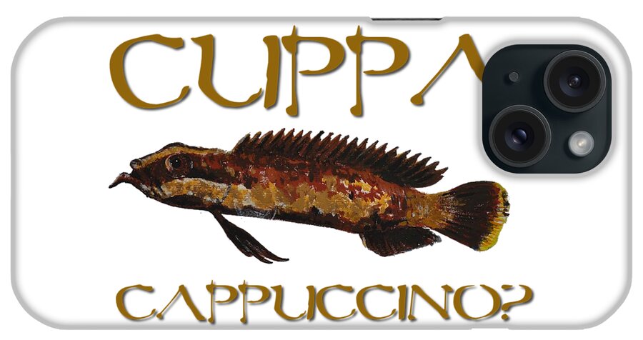 Acanthoplesiops Cappuccino iPhone Case featuring the painting Cuppa cappuccino by Eduard Meinema