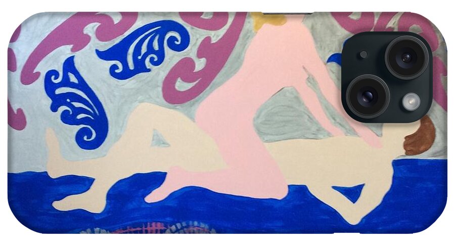 French Curves iPhone Case featuring the painting Curves by Erika Jean Chamberlin