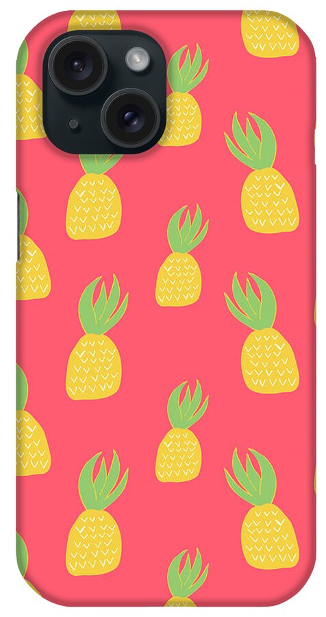 Cute Pineapples iPhone Case featuring the digital art Cute Pineapples by Allyson Johnson