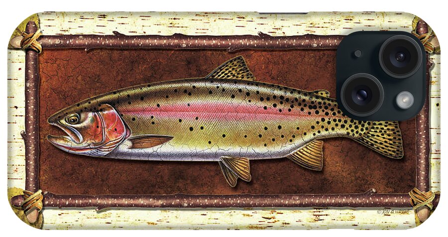 Trout iPhone Case featuring the painting Cutthroat Trout Lodge by JQ Licensing