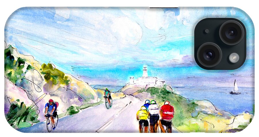 Travel iPhone Case featuring the painting Cycling In Majorca 02 by Miki De Goodaboom
