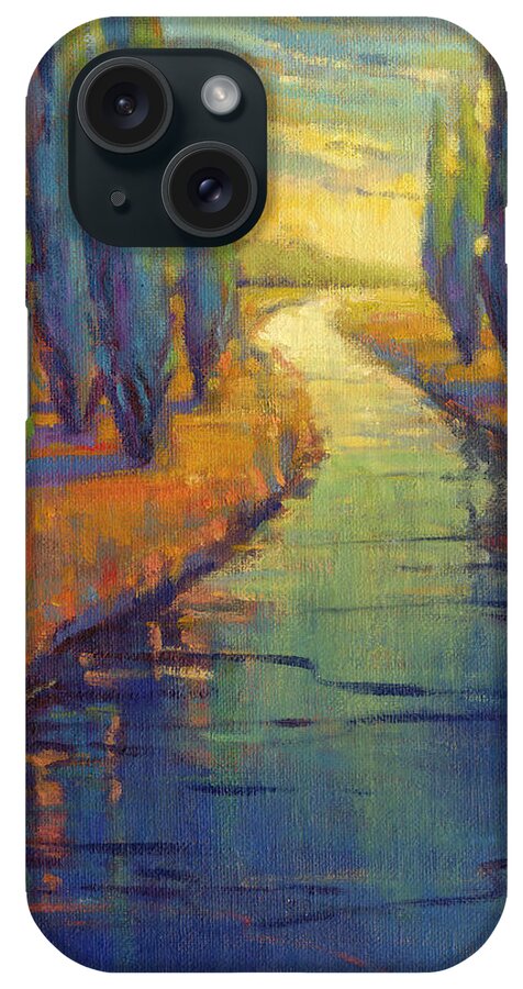 Cypress iPhone Case featuring the painting Cypress Reflection by Konnie Kim