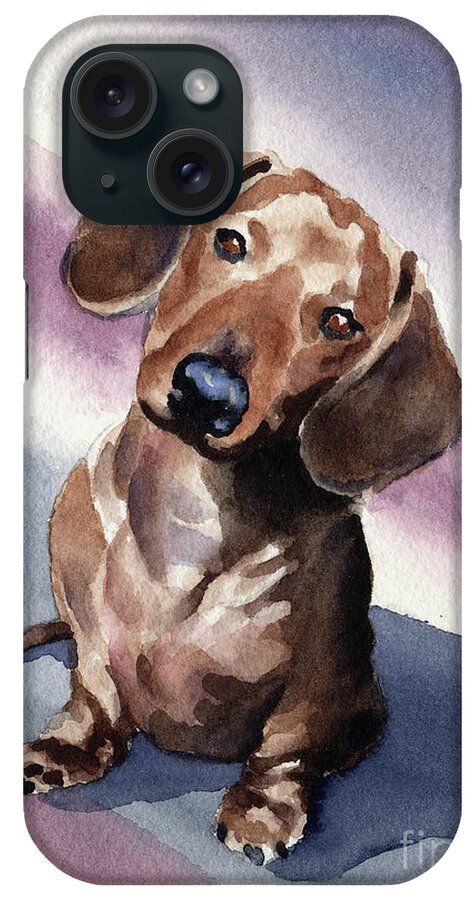 Dachshund iPhone Case featuring the painting Dachshund by David Rogers