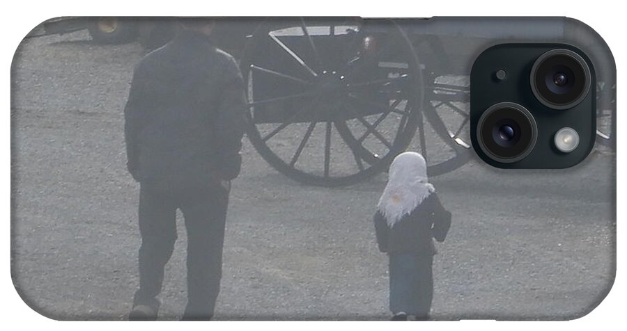 Amish iPhone Case featuring the photograph Dad and Daughter by Christine Clark