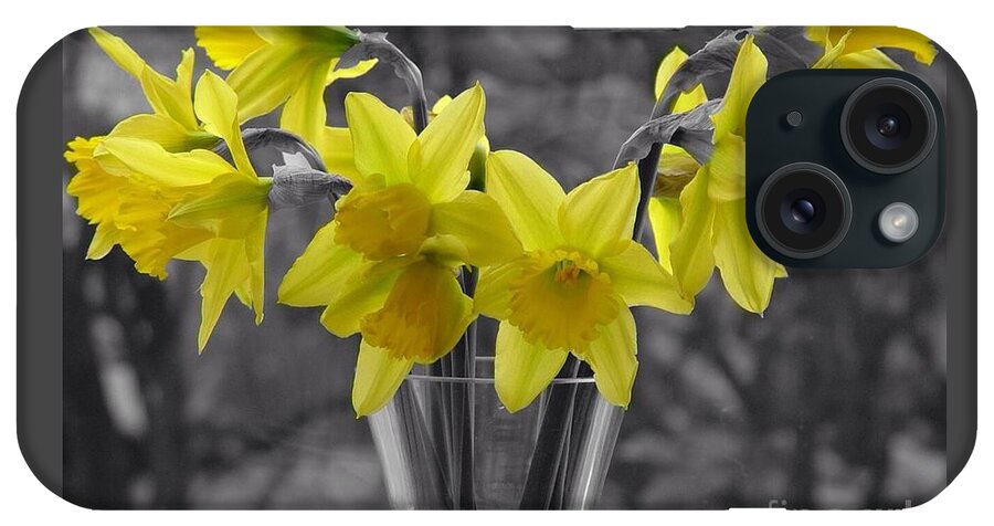 Daffodils iPhone Case featuring the photograph Daffodils in a Vase by Joan-Violet Stretch