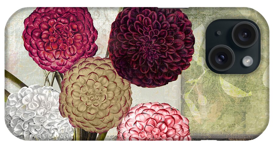 Dahlias iPhone Case featuring the painting Dahlias for Donna II by Mindy Sommers