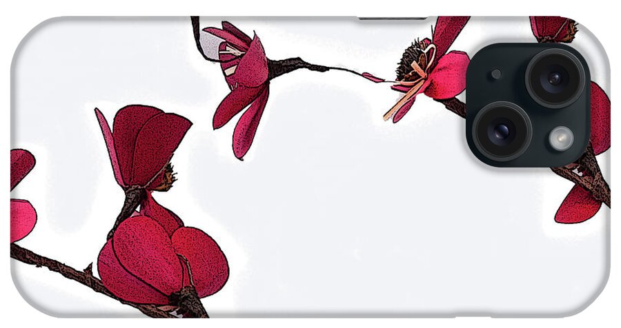 Floral iPhone Case featuring the digital art Dainty Red Double Stem by Kirt Tisdale