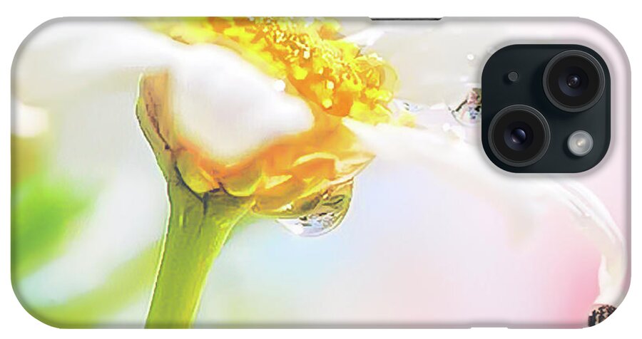 Peggy Franz Photography iPhone Case featuring the photograph  Daisy Water Drop Reflection by Peggy Franz