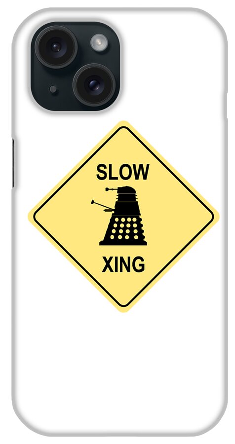 Richard Reev iPhone Case featuring the digital art Dalek Crossing by Richard Reeve