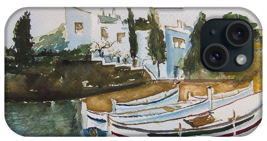Dali iPhone Case featuring the painting Dali house from Portlligat by Manuela Constantin