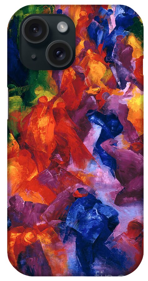 Dance 2 iPhone Case featuring the painting Dance by Bayo Iribhogbe