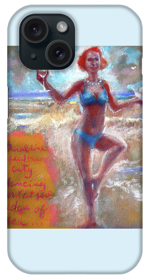 Geraldine iPhone Case featuring the painting Dancing at the Edge by Gertrude Palmer