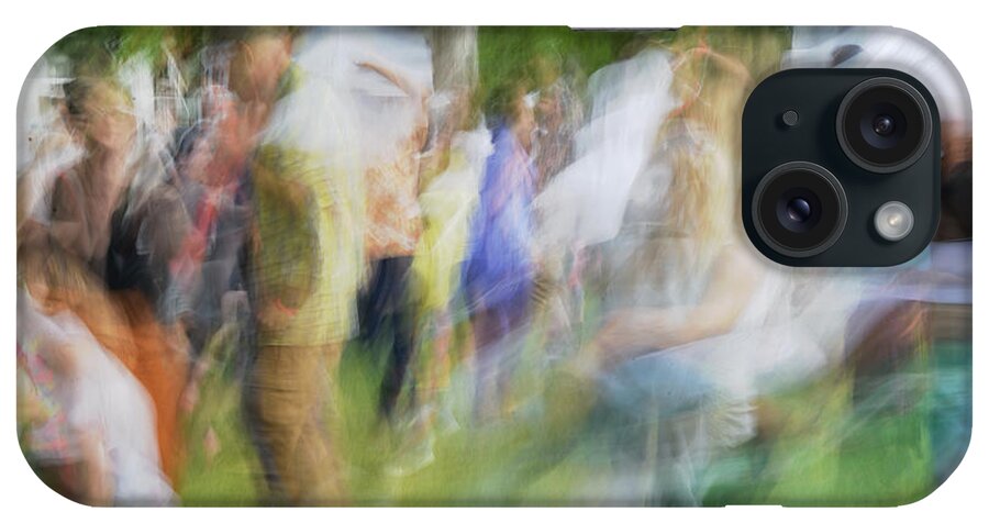 Abstract iPhone Case featuring the photograph Dancing at the Music Festival by Kae Cheatham