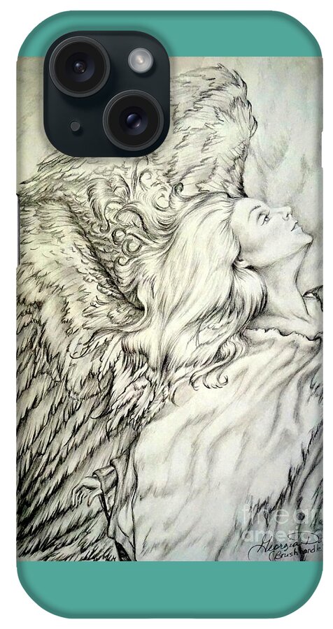 Angel iPhone Case featuring the drawing Dancing Before The Lord God Almighty by Georgia Doyle