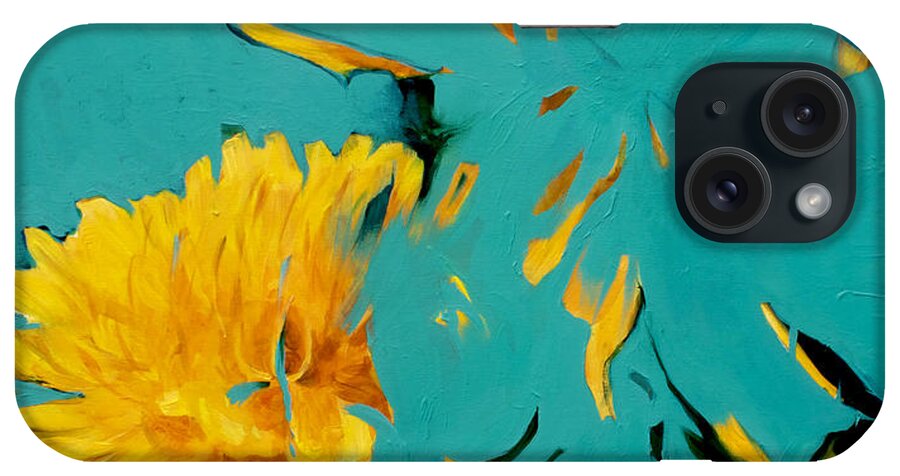 Lin Petershagen iPhone Case featuring the painting Dandelion Summer by Lin Petershagen