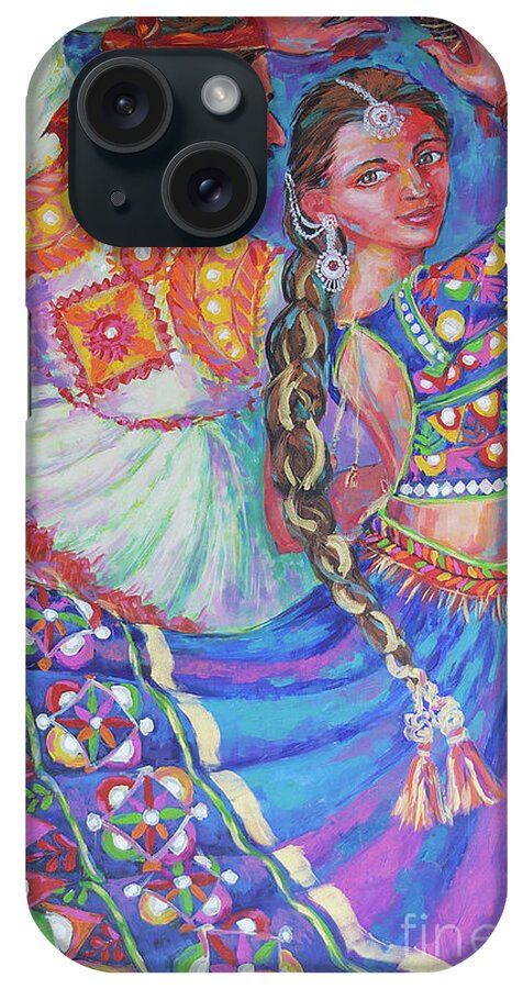 iPhone Case featuring the painting Dandiya Raas by Jyotika Shroff