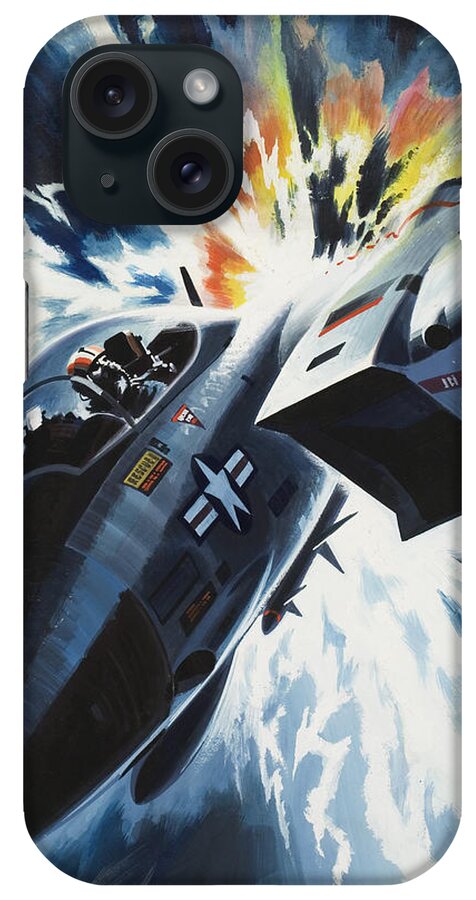 Plane iPhone Case featuring the painting Danger from the Skies by Wilf Hardy