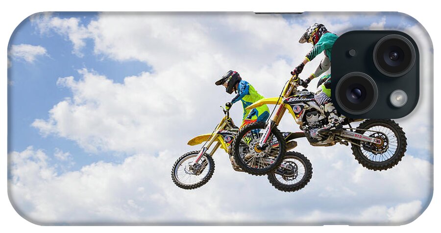Motorcycle iPhone Case featuring the photograph Daring Duo by Fran Gallogly