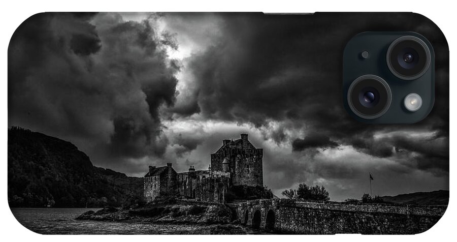 Dark Clouds iPhone Case featuring the photograph Dark Clouds BW #h2 by Leif Sohlman