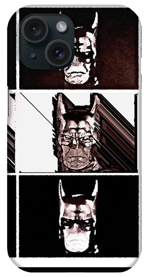 The Dark Knight iPhone Case featuring the painting DarkBat by HELGE Art Gallery