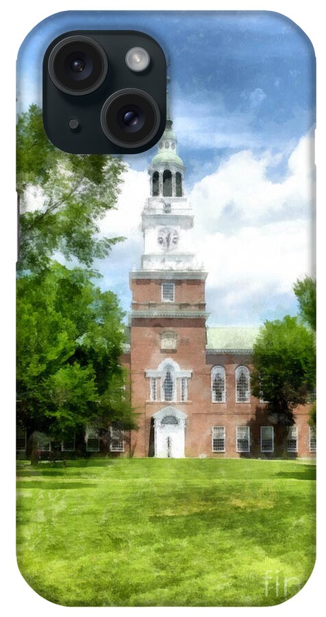 Dartmouth iPhone Case featuring the painting Dartmouth College Watercolor by Edward Fielding
