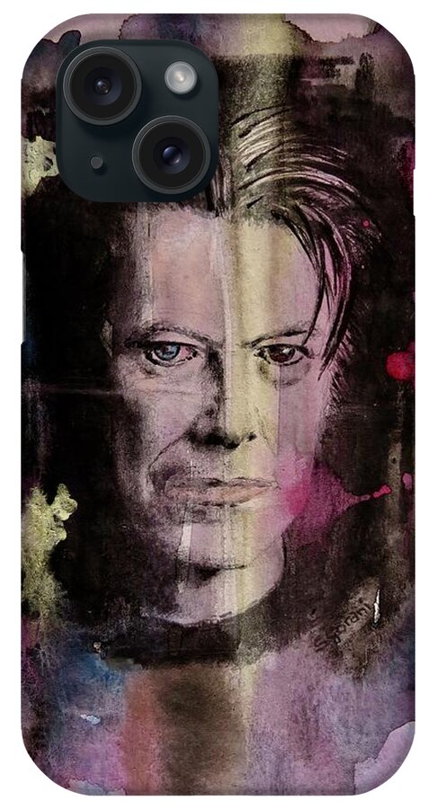 David Bowie iPhone Case featuring the painting David Bowie by Geni Gorani