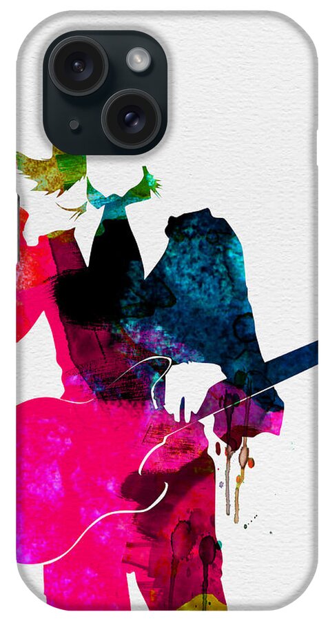 David Bowie iPhone Case featuring the painting David Watercolor by Naxart Studio
