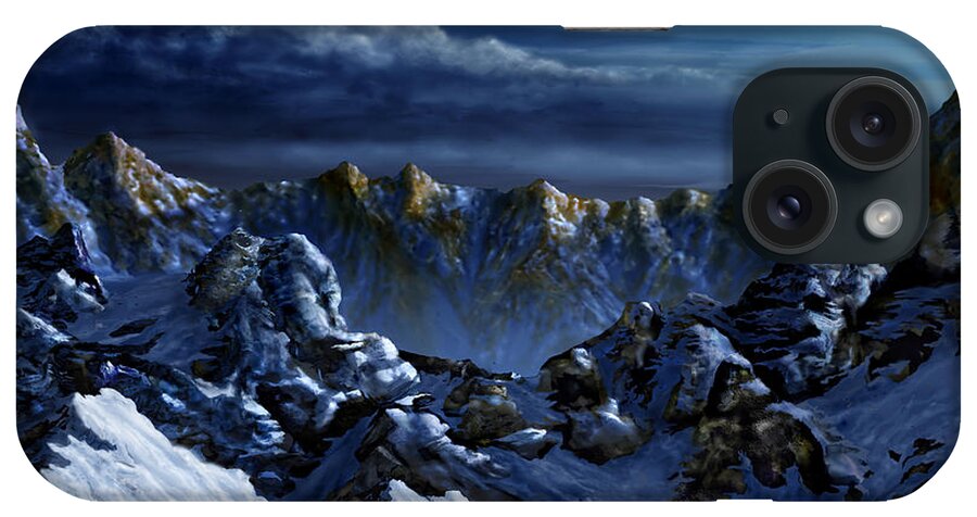 Digital Landscape iPhone Case featuring the digital art Dawn at Eagle's Peak by Curtiss Shaffer