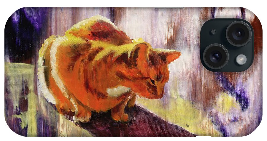 Cat iPhone Case featuring the painting Day Dreaming by Sandi Snead