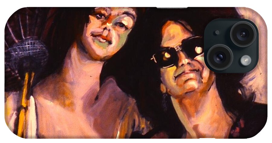 Portraits iPhone Case featuring the painting Debbie and Kate by Les Leffingwell