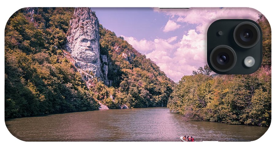 Boat iPhone Case featuring the photograph Decebalus rock - Romania - Travel photography by Giuseppe Milo