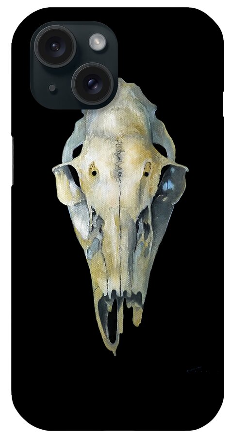 Deer iPhone Case featuring the painting Deer Skull Aura by Catherine Twomey