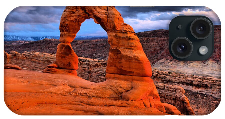 Delicate Arch iPhone Case featuring the photograph Delicate Sunset Arch by Adam Jewell