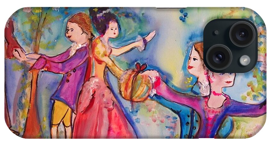 Company iPhone Case featuring the painting Delightful company by Judith Desrosiers