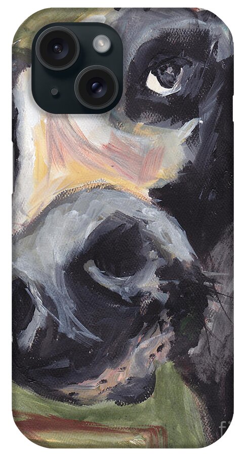 Cow iPhone Case featuring the painting Deniro Cow by Robin Wiesneth