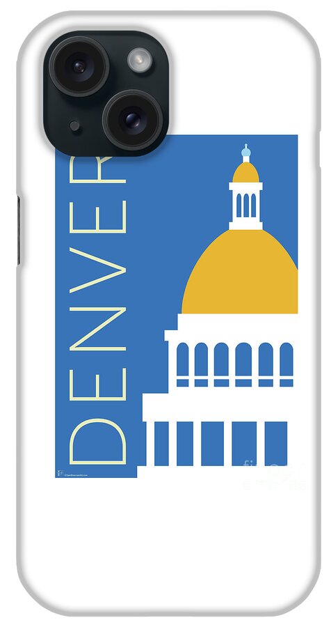 Denver iPhone Case featuring the digital art DENVER Capitol/Blue by Sam Brennan