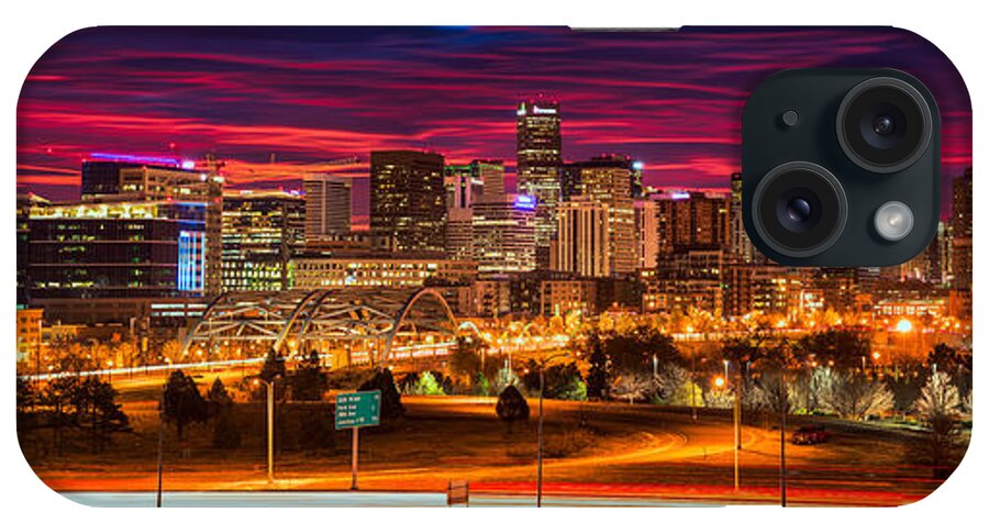 Denver iPhone Case featuring the photograph Denver Skyline Sunrise by Darren White