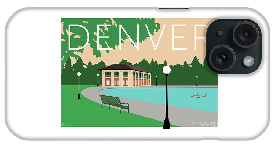 Denver iPhone Case featuring the digital art DENVER Washington Park/Beige by Sam Brennan