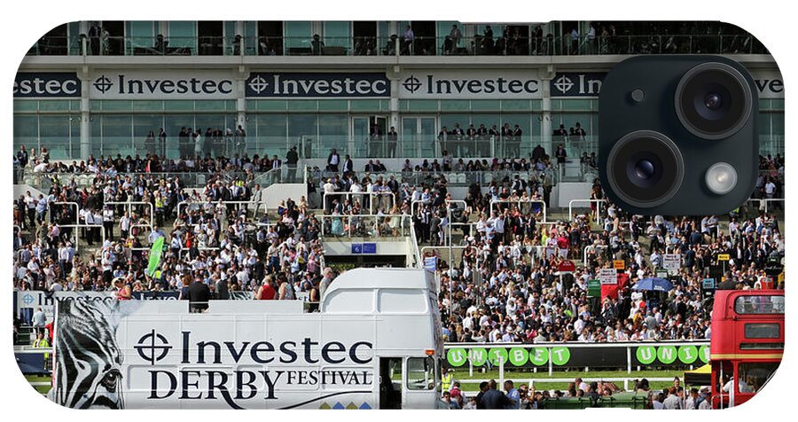 Derby Day At Epsom Downs Surrey Uk iPhone Case featuring the photograph Derby Day at Epsom Downs UK by Julia Gavin