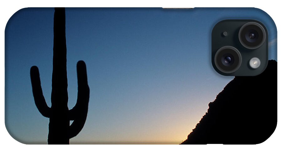 Cactus iPhone Case featuring the photograph Desert cactus Sunrise by Ted Keller