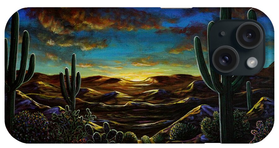 Desert Trail iPhone Case featuring the painting Desert Trail by Lance Headlee