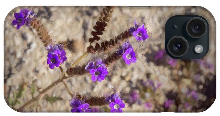 Background iPhone Case featuring the photograph Desert Zig Zag Purple Flower by Penny Lisowski
