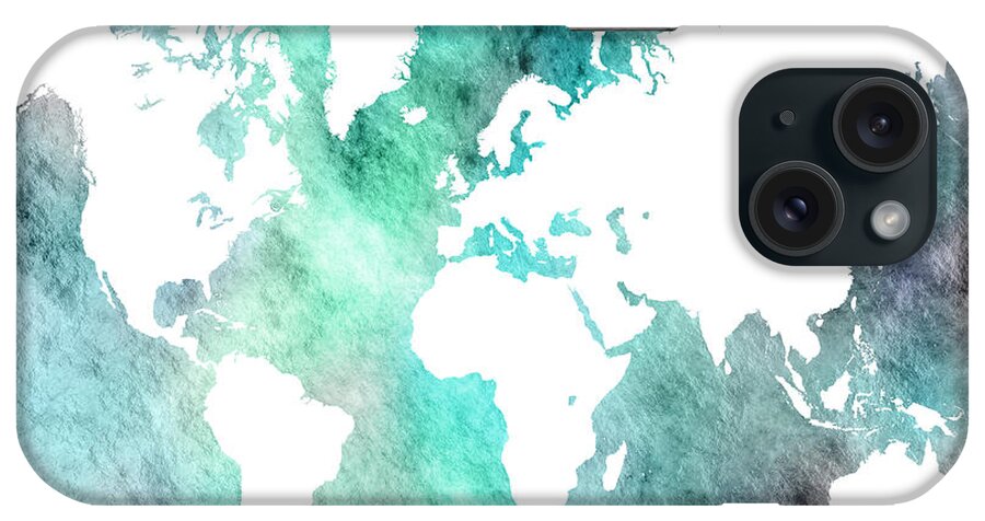 World iPhone Case featuring the mixed media Design 62 by Lucie Dumas