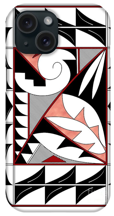 Southwest iPhone Case featuring the digital art Southwest Collection - Design Four in Red by Tim Hightower