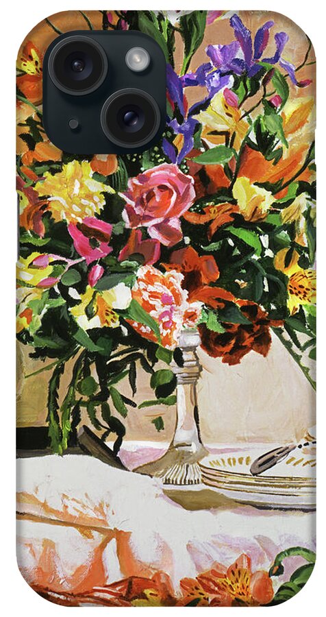 Still Life iPhone Case featuring the painting Dinner Buffet Floral by David Lloyd Glover