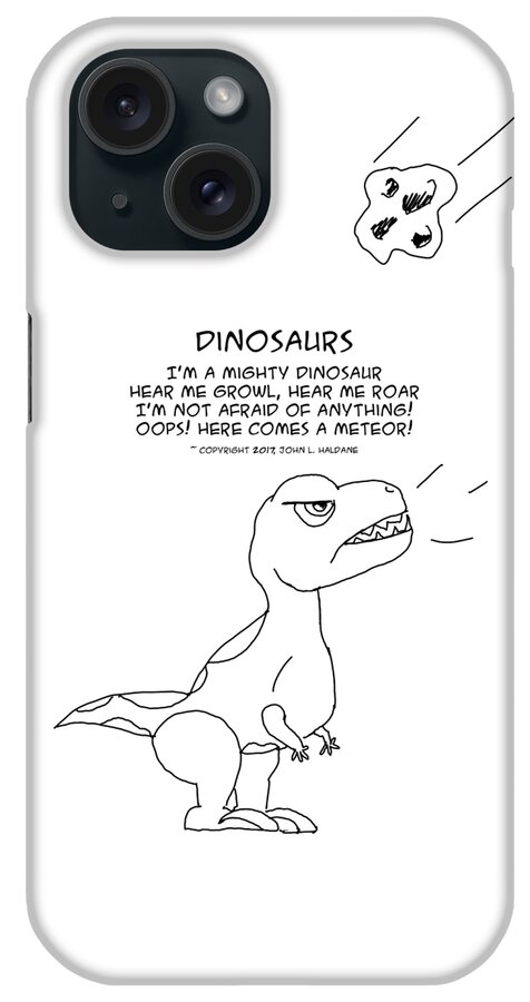 Dinosaur iPhone 15 Case featuring the drawing Dinosaurs by John Haldane